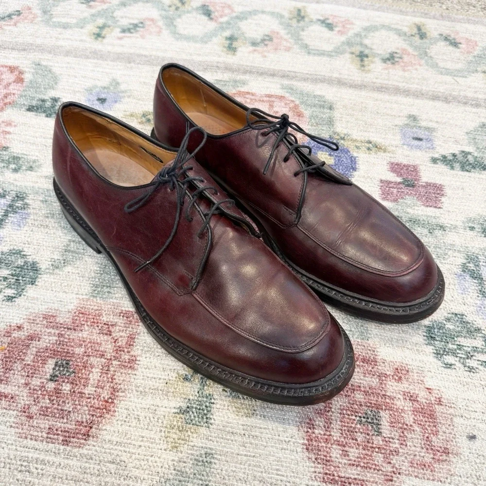 Allen Edmonds Brentwood Oxford Burgundy Shoes Size 12D Business Formal Preppy